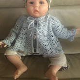 Sky Crochet Baby Cardigan 0-3 Months | Crochet Pattern PDF | English